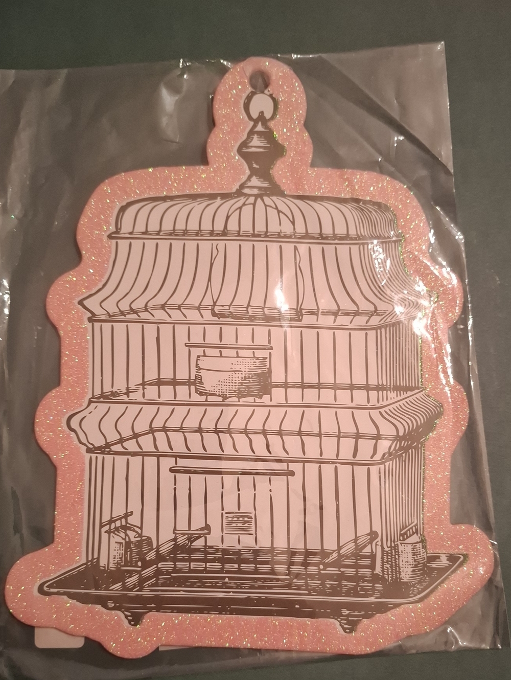 Michaels Pink Glitter Birdcage Chipboard Wall Decor